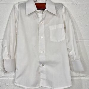 Valise White Long Sleeve Button Down Dress Shirt Size 3T